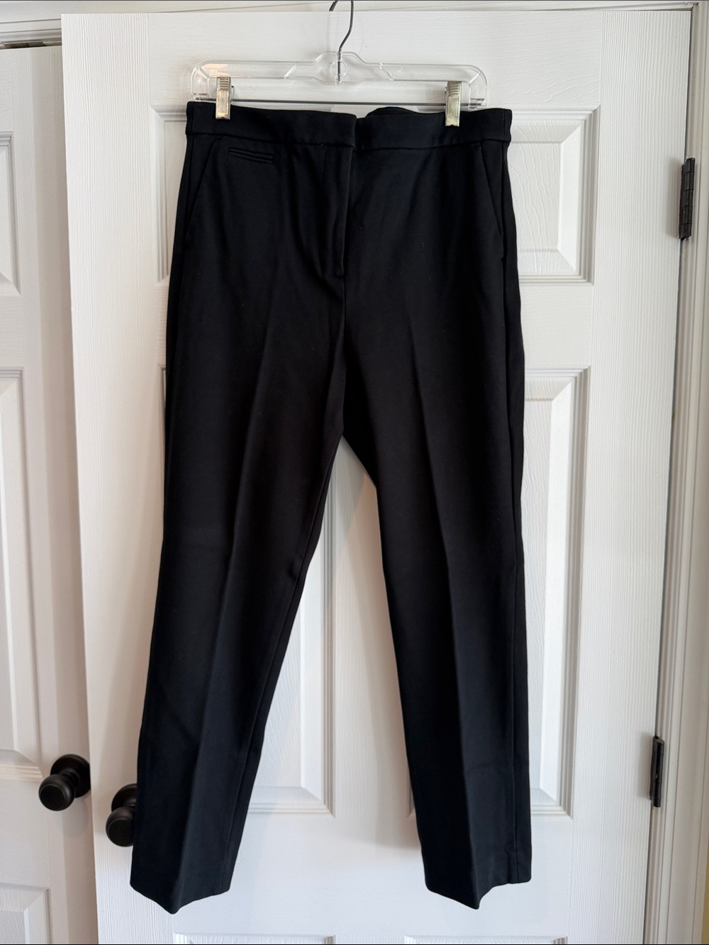 J. Crew Cameron Black Straight-Leg Tailored Trousers high waisted